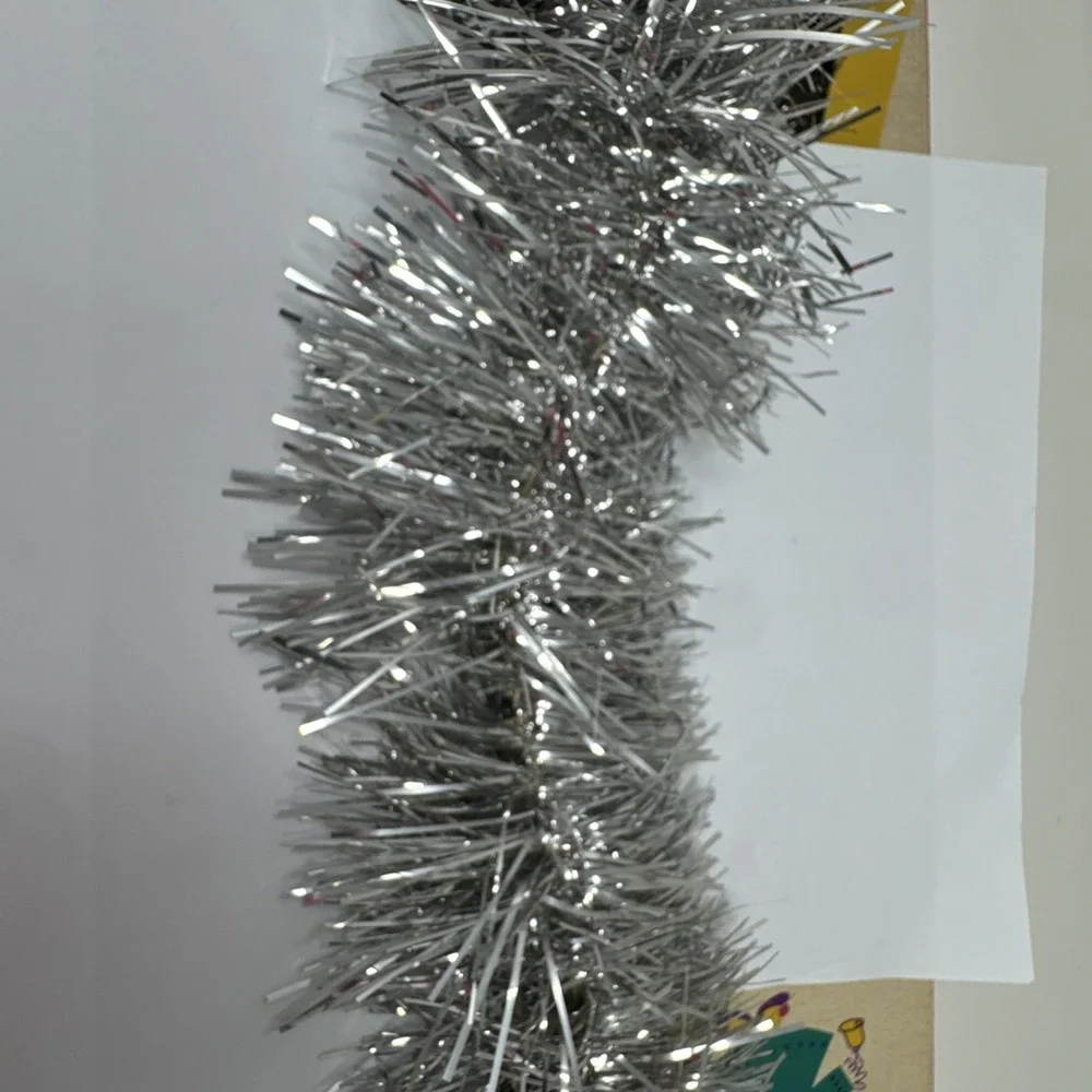 Vintage 1960 SILVER Sparkle Christmas Tree Garland Tinsel Decor 18 Lidco Box NEW